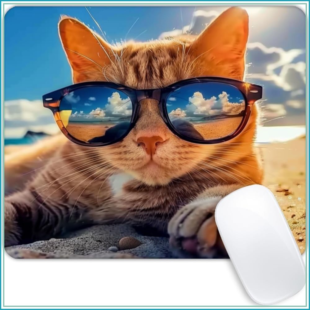 Laptop Accessories For Wrist Support - Sunshine Beach Cat Mouse Pad dengan