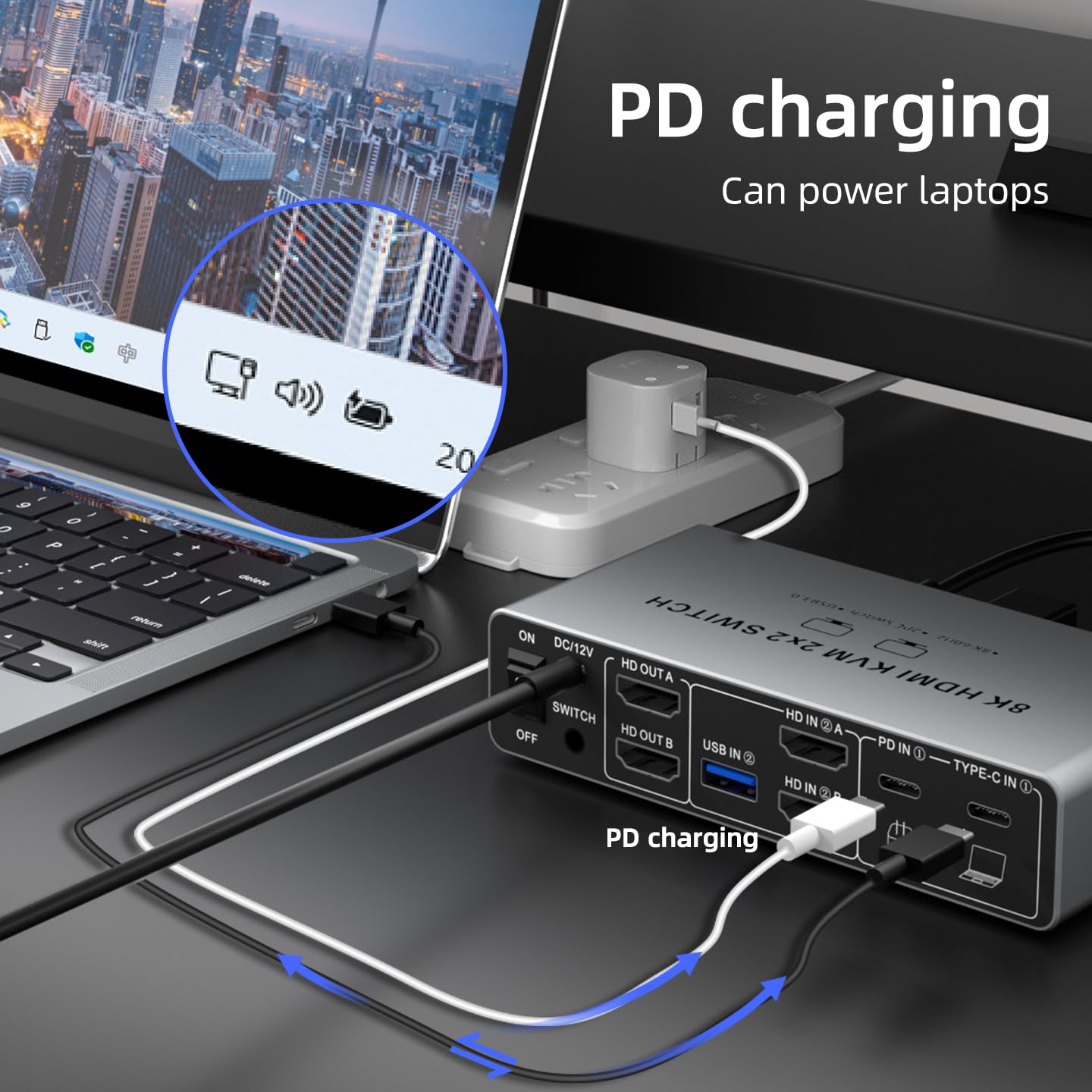 Switch KVM USB C HDMI DP 2 Mon - Laptop Accessories Women ulasan dan harga
